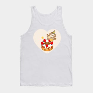 Cute Sloth Birthday Cake Tank Top